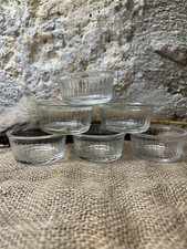 6 DESSERT RAMEKIN tempered glass DURALEX glass ramekin vintage France c1970