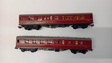 Pair of Jouef for Playcraft maroon Ho coaches numbers 34060 and 15100