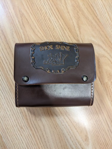 Vintage brown shoe shine case - brown,