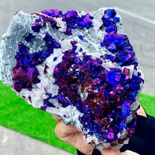 3LB Natural Beautiful Bornite with calcite cluster Mineral Specimen Healing