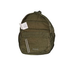 Victoria Secret moss green Lightweight quilted pufferBackpack. NEW. SECRET SANTA