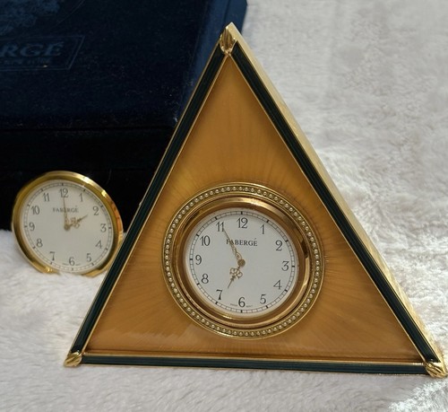 Faberge clock triangle gold - faberge,