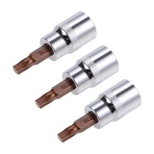 3 Pcs 3/8-Inch Drive Torx T30 Bit Socket S2 Steel 48mm Length 