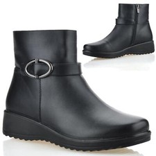 Ladies Womens Zip Up Wedge