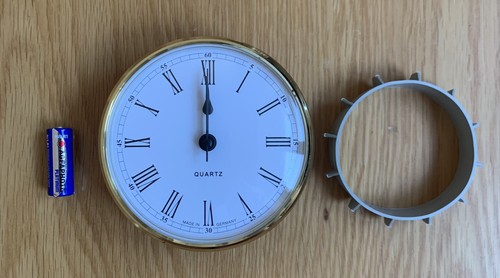 85mm brass clock round - brass, with