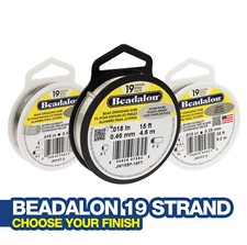 Beadalon 19 Strand Beading/String Wire - Bright Steel/Gold Plated/Silver Plated