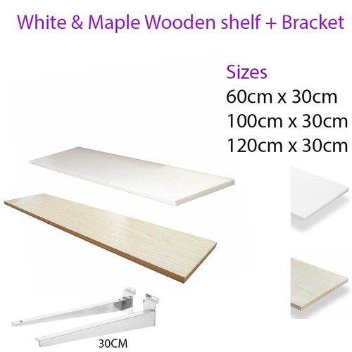 Maple white wooden shelves - white,