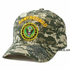 U.S. ARMY Hat Military ARMY RETIRED Official Licensed Baseball Cap- ACU Camo