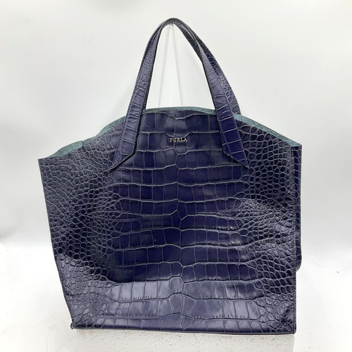 Furla blue snakeskin - blue, leather