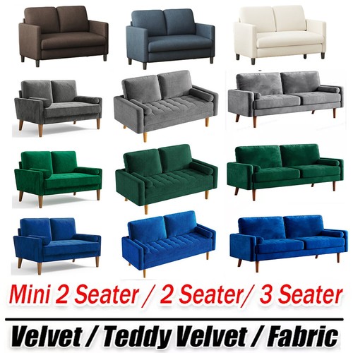 Seater teddy velvet sofa - 2/3,
