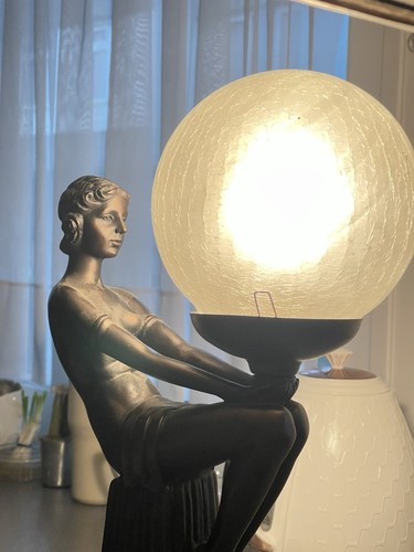 Vintage nude lady table lamp - table,
