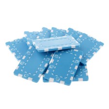 MagiDeal Rectangle Ceramic Poker Chips for Mahjong & Texas Poker Light Blue
