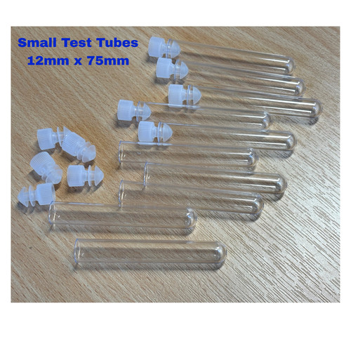 Clear plastic test tubes - clear, &