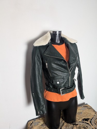 Zara leather green short - ,