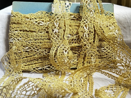 Vintage lace yellow white - vintage,