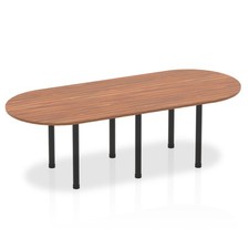 Dynamic Impulse 2400Mm Boardroom Table Walnut Top Black Post Leg I004187