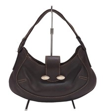 Auth TOD'S - Dark Brown Leather Shoulder Bag