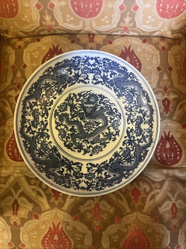 Large blue and white chinese - white,