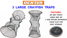 3 DEXTER LARGE CRAYFISH TRAPS