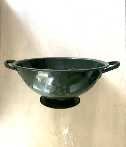Vintage enamel colander - vintage,