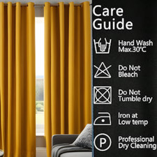 Thermal Blackout Curtains Thick Eyelet Ring Top Curtain Panel Ready Made Pair