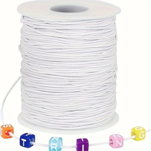 White elastic beading cord for - white,
