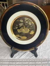Noritake The Art Of Chokin Decorative Plate 24 Kt Gold Edged 8in diameter