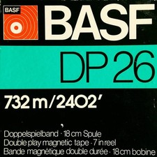 BASF DP26 LH Reel to Reel Recording Tape, Late Gen, DP, 7" Reel, 2400 ft