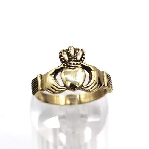 Yellow gold men claddagh - yellow,