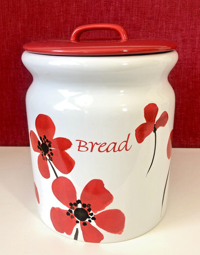 Painted poppy design - painted, white