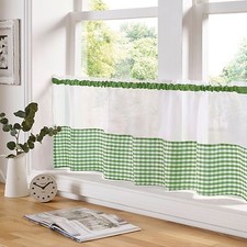 Gingham Voile  Cafe Curtain