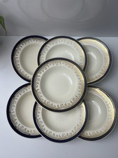 Set Of 7 Vintage Blue Gold