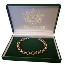 Womens Belcher Bracelet 7inch Length 9ct Gold XP 10mm Classic Belcher