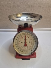Hanson vintage Scales scales Red Metal Weighing Scales + Bowl 5Kg / 11lb Retro