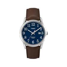 Timex Mens Watch TW2P75900 Indiglo Easy Reader Blue Dial, Brown Leather Strap