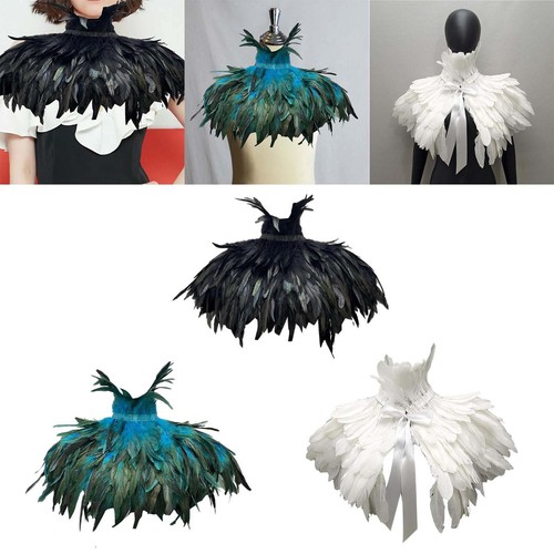 Gothic artificial feather cape - gothic,