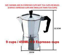 Italian Espresso Maker 1, 2, 3, 6 & 9 Cup Stove Top Coffee Percolator Moka Pot