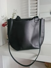 Zara Leather Tote Bag Black