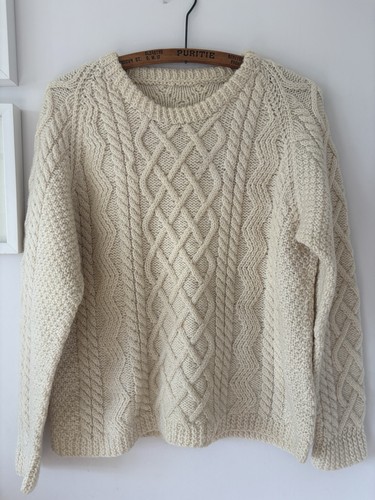 Hand knitted aran - aran, wool