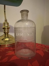 Antique Chemist Laboratory Glass Bottle Acid Etched Circa 1910 Amonia 7” 