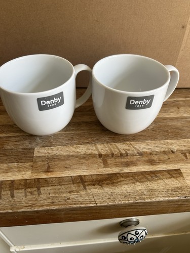 Denby white mugs - -,