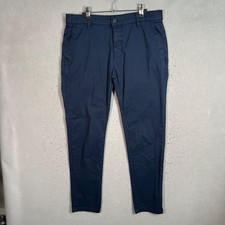 Zara Mens Slim Fit Navy Blue Chino Pants Size 34