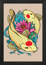 Tancho Koi Fish Framed Wall