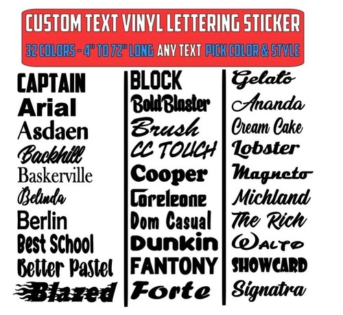 Custom text vinyl lettering - text,