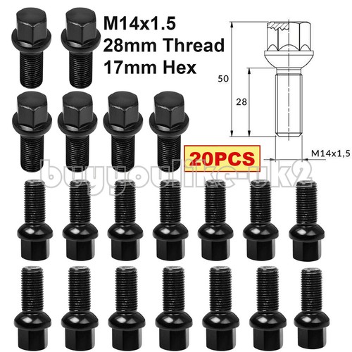 Black wheel bolts fits - 20,