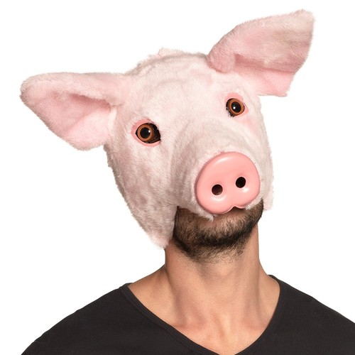 Pig plush costume headpiece - pig,