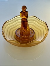 Art Deco Frosted Amber Glass