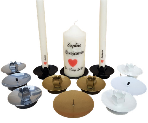 Metal unity candle holders - candle,
