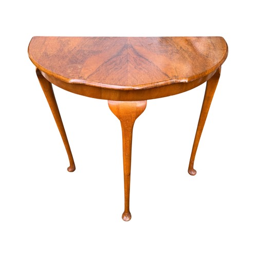 Vintage walnut demilune - vintage, hall