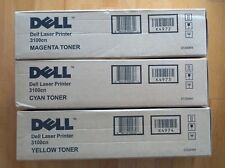 Dell 3100CN laser printer toners - Cyan, Yellow & Magenta -  K4972, K4973, K4974